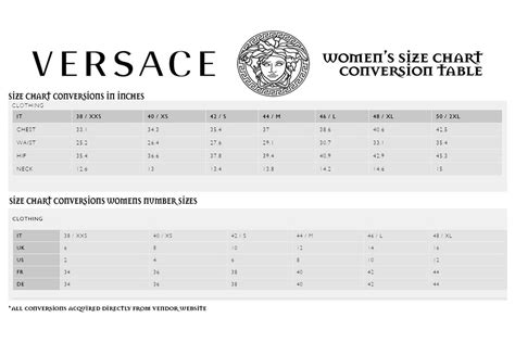 versace women's underwear size guide|versace size chart for women.